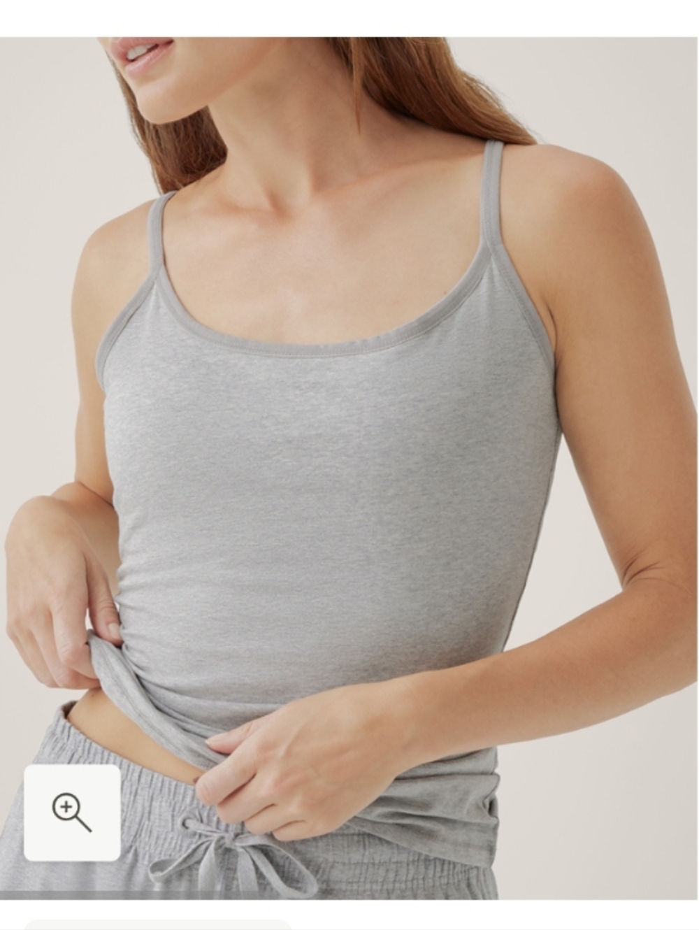 Pact Organic Cotton Women's Light Gray Tank Top Built In Bra Size Medium NWOT
